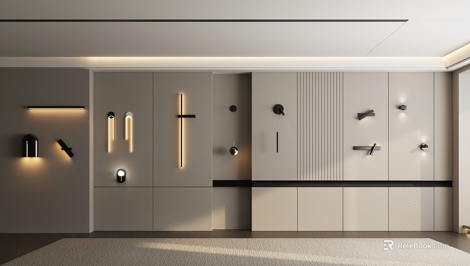 Modern Interior Wall Lamps With Various Sleek Designs And Soft Illumination Effects 3d model 