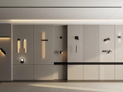 Modern Interior Wall Lamps With Various Sleek Designs And Soft Illumination Effects 3d model