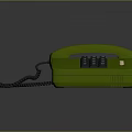 Green Classic Landline Telephone With Handset Keypad And Black Cord