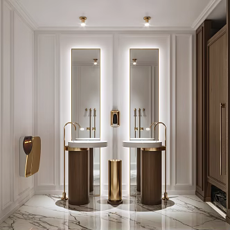 Luxury Toilet Hotel Public Toilet 3d model