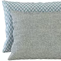 Stylish Decorative Pillows With Gray Textured Teal Floral And Chevron Patterns 3d model