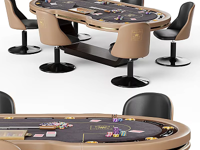 Modern Poker Table 3d model