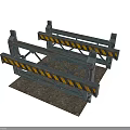 Metal Traffic Barriers With Yellow And Black Stripes For Safety Control