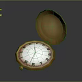 Vintage Open Pocket Watch With Roman Numeral Dial And Gold Case