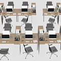 Modern Office Desk and Chair Work Area Office Desk and Chair Workstation Desk and Chair Staff Office Desk and Chair 3d model