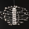Modern Spiral Chandelier With Illuminated Bulbs And Artistic Decorative Design For Contemporary Interior Spaces