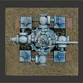 Blue Industrial Equipment Featuring Multiple Valves Pipes And Stable Base Structure