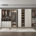 Modern Wardrobe Design With Storage Drawers Hanging Rods And Glass Doors