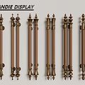 Vintage Door Handles Display With Various Decorative Designs And Brass Details
