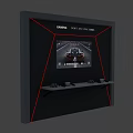 Gaming Display Setup Featuring Sony PlayStation Racing Game And Controllers 3d model