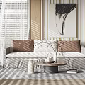 Modern sofa coffee table combination 3d model
