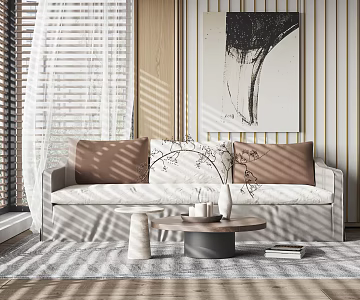 Modern sofa coffee table combination 3d model