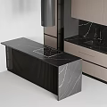 Modern Kitchen Cabinets Design With Light Gray Finish Marble Counter And Island Appliances