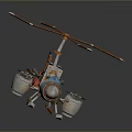 Colorful 3D Model Helicopter Toy with Orange Rotors White Parts and Detailed Body