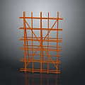 Orange Metal Scaffolding Structure With Poles For Construction Site Use