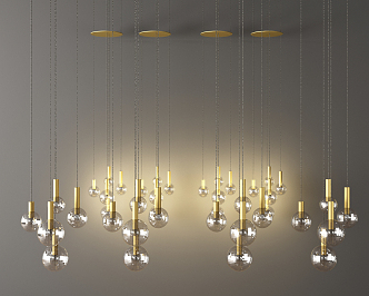 Post-modern chandelier multi-head chandelier 3d model