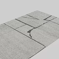 Modern Abstract Square Rug Featuring Geometric Stripes And Intersecting Line Patterns