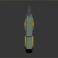 Futuristic Green And Orange Weapon Featuring Sleek Mechanical Structure And Advanced Design 3d model