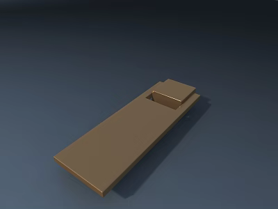 Modern Metallic Door Handle With Sleek Design Long Base Plate And Square Lever 3d model