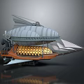 Cosmic Aerospace Spaceship Design With Balloon Like Upper Structure And Yellow Honeycomb Section