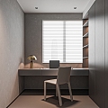 Study Desk Desk Combination Study Design Real Estate Study Model Room 3d model