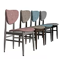 Modern Leisure Chair with Wooden Frame Curved Back and Beige Fabric Seat