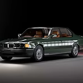 Classic Green BMW Sedan With Sleek Body And Shiny Exterior Design