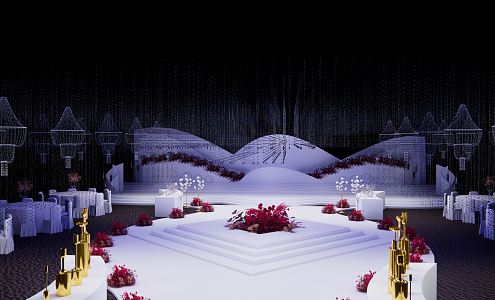 Modern Wedding Live Stage Dance Wedding 3d model