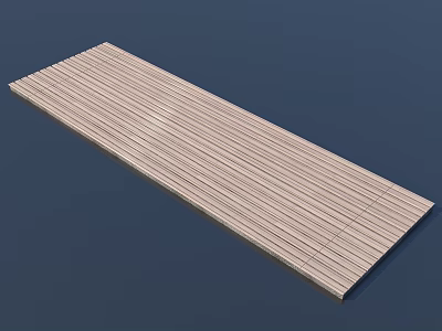 Natural Light Brown Wooden Plank With Parallel Stripes For Decking Surface 3d model