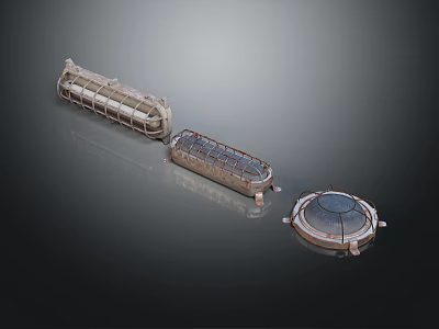 Industrial Metal Cylindrical Pressure Vessels With Storage Tanks And Round Covers 3d model