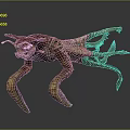 Colorful Multi Limbed Game Movie Character With Sharp Claws And Glowing Eyes