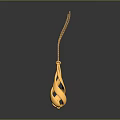 Golden Teardrop Pendant Necklace with Shiny Glossy Design Elegant Fashion Accessory