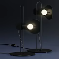 Modern Table Lamp With Metal Stand Circular Base And Unique Illuminated Shade 3d model