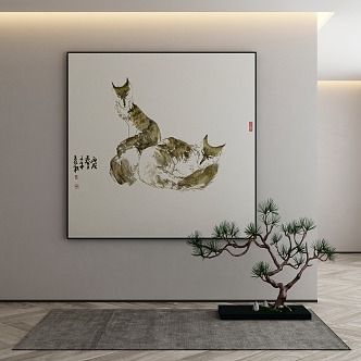 New Chinese Animal Painting Decorative Painting 3d model