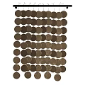 Modern Round Decorative Wall Hangings Featuring Neutral Colors And Grid Pattern 3d model