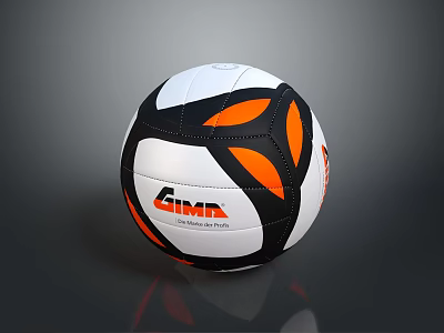 GIMA Volleyball With White Black Orange Design For Daily Sports Activities 3d model GIMA Volleyball With White Black Orange Design For Daily Sports Activities 3d model