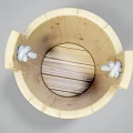 Wooden Bucket Ornamental Decor Set with Rope Handle for Home Decoration