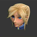 Game Movie Character 3D Model Featuring Blonde Hair Blue Eyes Blue Turtleneck And Circular Ornament