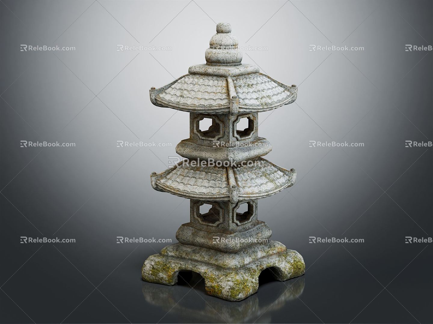 New Chinese Lawn Lamp Pagoda Lantern Garden Statue 3d model