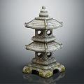 New Chinese Lawn Lamp Pagoda Lantern Garden Statue 3d model