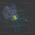 Aerial View Urban Planning With High Rise Buildings Commercial Center And Green Areas