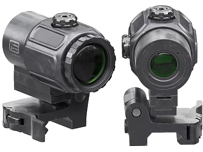 High Quality Weapon Tactical Scope with Green Lens and Mount for Rifles 3d model