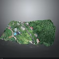 Detailed 3D Terrain Model Featuring Lush Green Vegetation And Mountainous Landscape With Small Roads