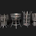 Ancient Bronze Vessels with Multiple Different Shapes and Standing Bases 3d model