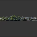 Modern Aerial View Of Charming Town With Colorful Houses Lush Trees And Winding Roads