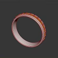 Silver Ring Decorated With Red Gemstones And Small White Diamonds Daily Accessory 3d model