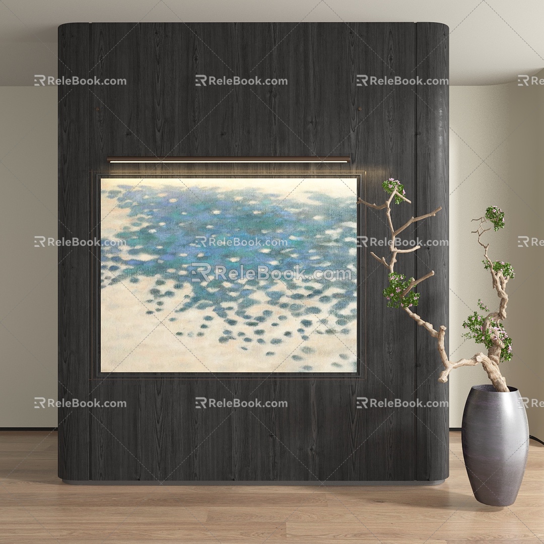 Modern abstract decorative painting 3d model