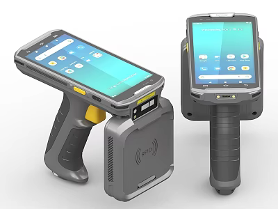 Industrial Handheld Devices With Rugged Design Touchscreen Display And Wireless Charging Dock 3d model