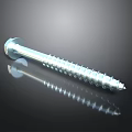 Metal Screw With Phillips Head Threaded Shank And Chrome Finish On Reflective Black Background