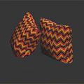 Stylish Furniture Decorative Pillows Featuring Chevron Pattern In Red Yellow Black